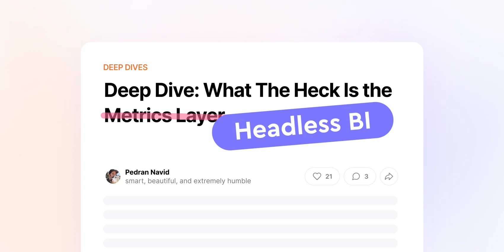 Cover of the 'Deep dive: What the heck is the Headless BI' blog post