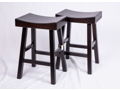 Set of Two Saddle Bar Stools Black