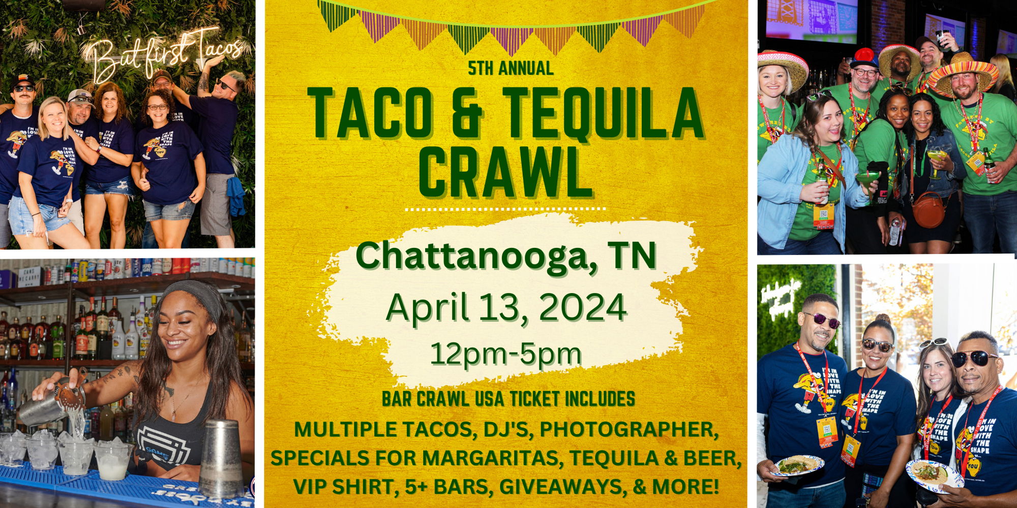 Chattanooga Taco & Tequila Bar Crawl: 5th Annual promotional image