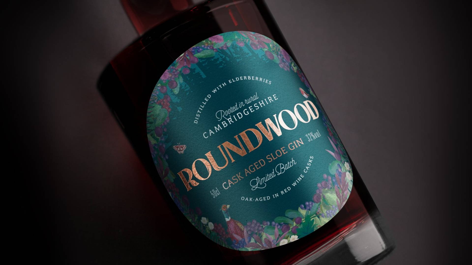 Featured image for Agency Butterfly Cannon Designs Bottle Inspired By Forest Near RoundWood Gin's Distillery
