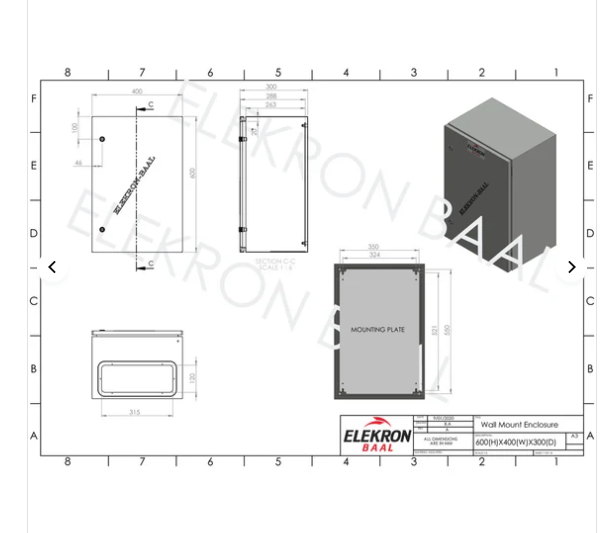 Steel 1200(H)x 600(W)x 250(D) IP66 - Image 4
