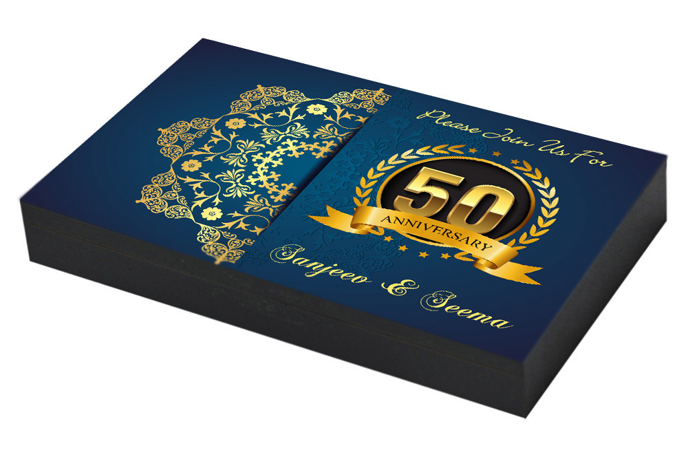 Royal Blue Invitation for 50th Anniversary Invitation