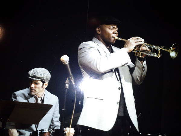 Jazz trumpeter Dwight Adams mastering his horn.