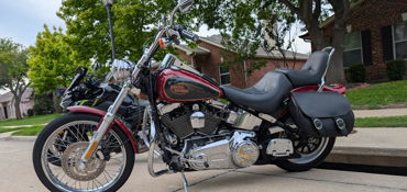 2007 HARLEY-DAVIDSON FXSTC SOFTAIL CUSTOM (TWO-TONE) motorcycle for rent near Frisco, TX
