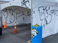 Graffiti Removal from Frame Tent