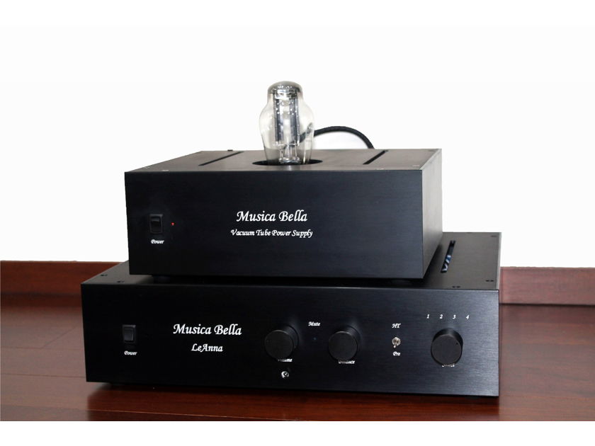 Musica Bella Class A Tube Pre-Amplifier Remote VTPS Tube Power Supply Vcap, Bybee, Remote Control Balanced HT Bypass 220-240v