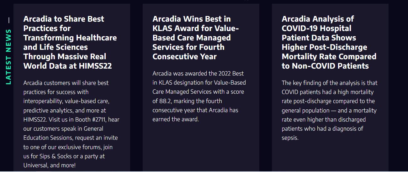 Arcadia product / service