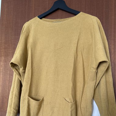 Pull jaune moutarde long