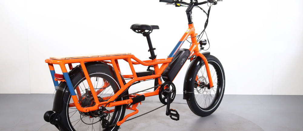 A longtail cargo bike 