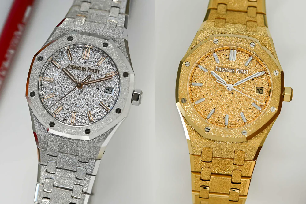 Sparkle and Sophistication: Audemars Piguet's Latest Royal Oak Frosted Gold Watches Shine in 34mm | Chrono 10:10