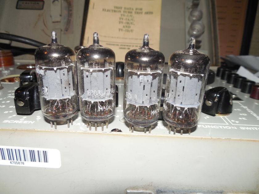4 CLOSE MATCHED TELEFUNKEN FISHER SMOOTH PLATE 12AX7  TUBES