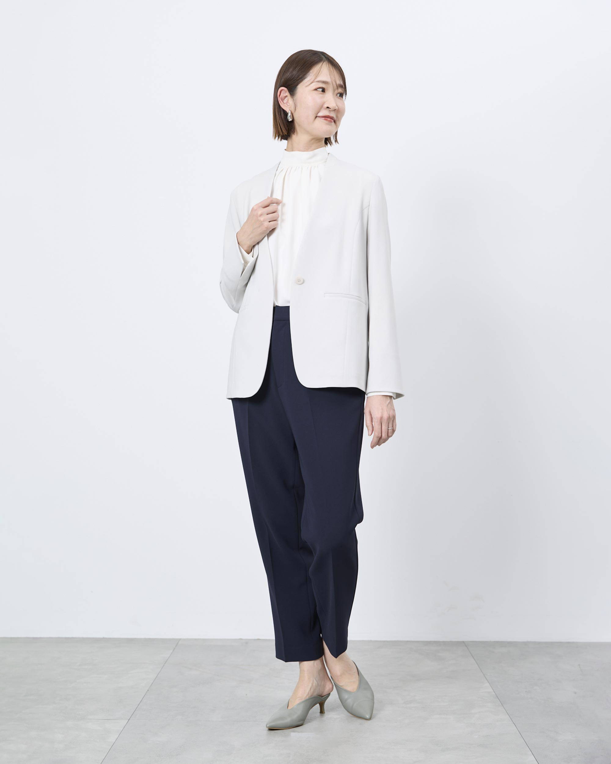 ノーカラージャケット（リニューアル）着用レビュー