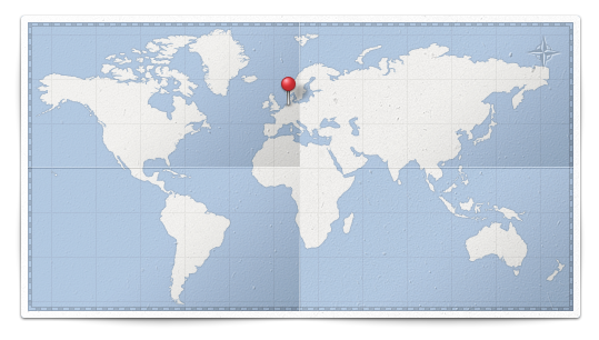 Изображение карты мира с булавкой в форматах psd и png