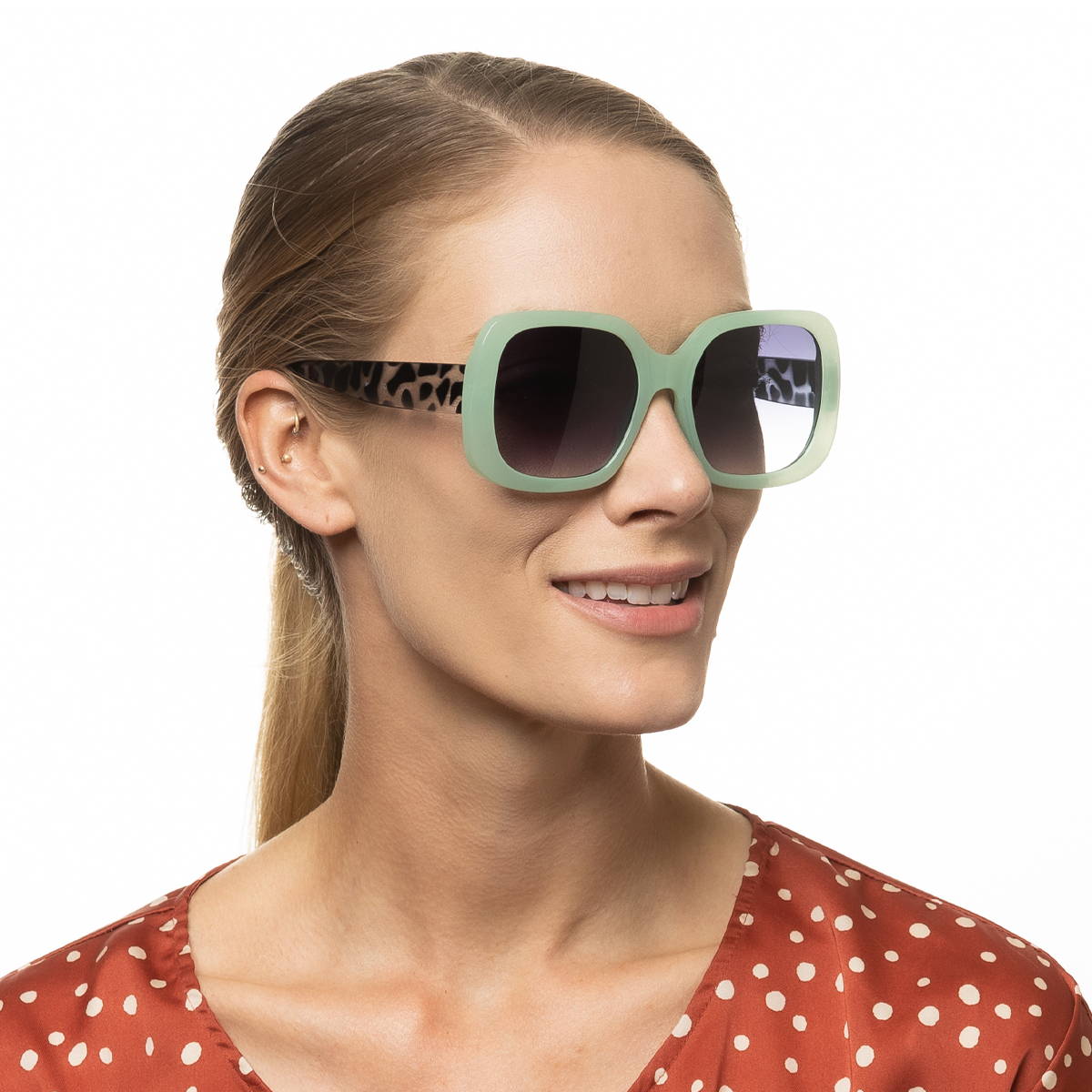 Light Green Elegant Oversized Square Fashion Sunglasses C-5512