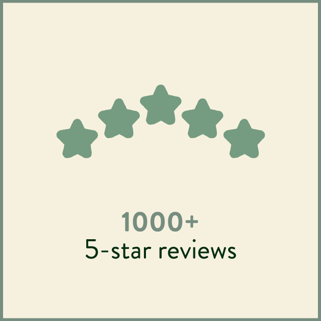 1000+ 5-star reviews