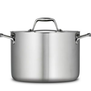 8 Quart Tri-Ply Clad Stainless Steel Covered Stock Pot