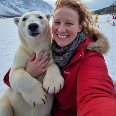 Photo generated by Secta Labs in style of Wildlife Selfie Shots