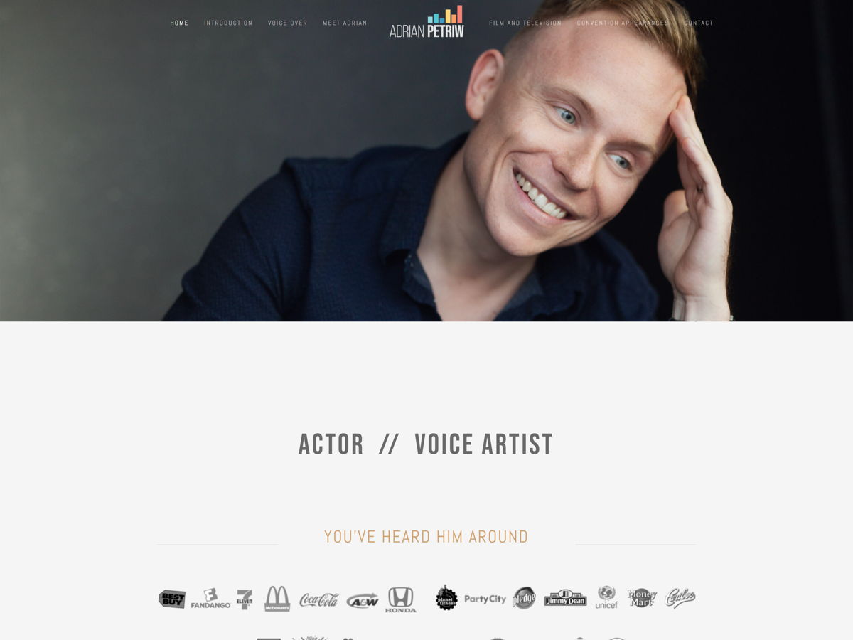 Screenshot of Adrian Petriw, from the actor websites collection.