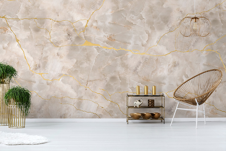 brown & gold luxury marble wall mural hero image 2