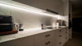 LED Strip illuminating the kitchen splashback and counter area