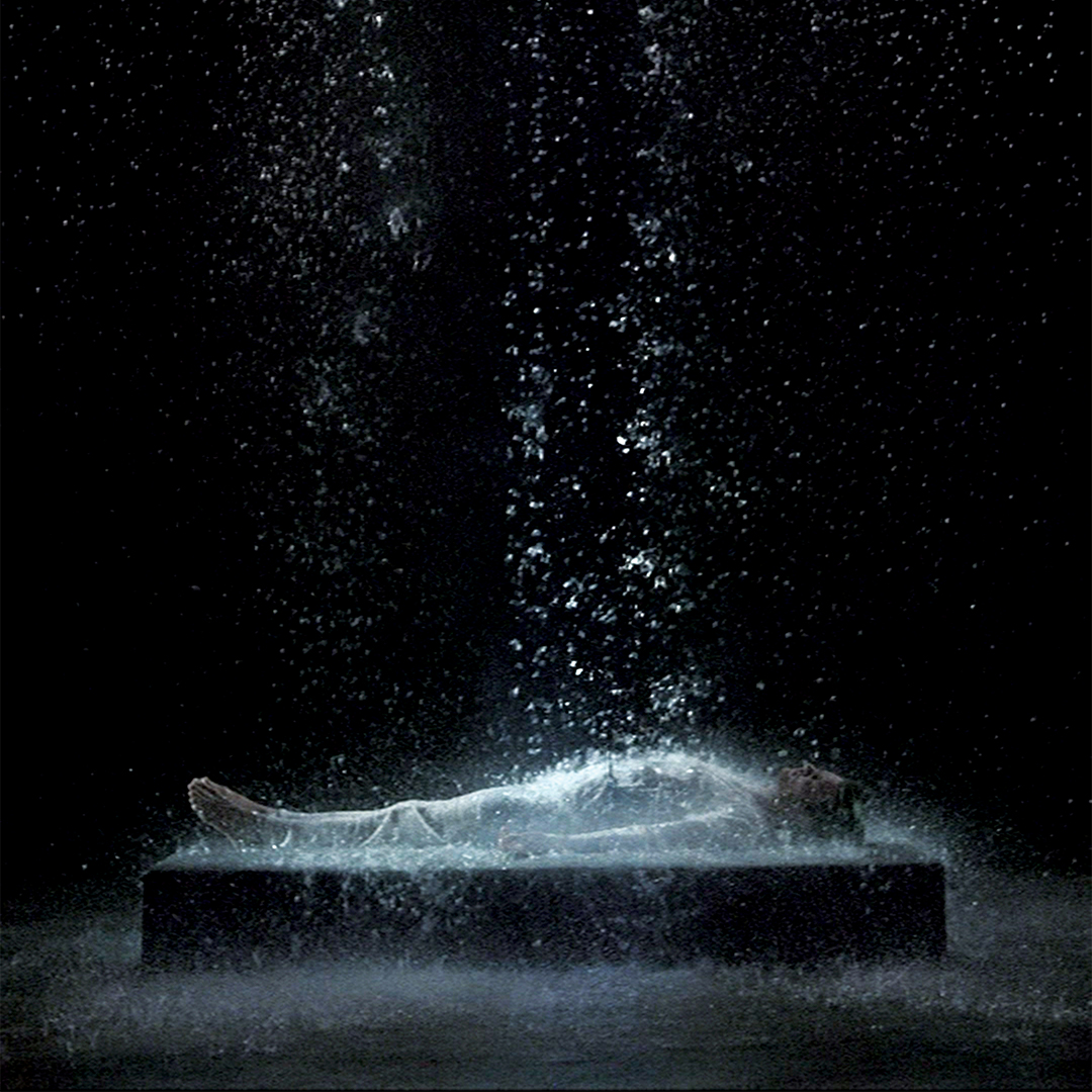 Still image from Bill Viola's video art for the Tristan Project