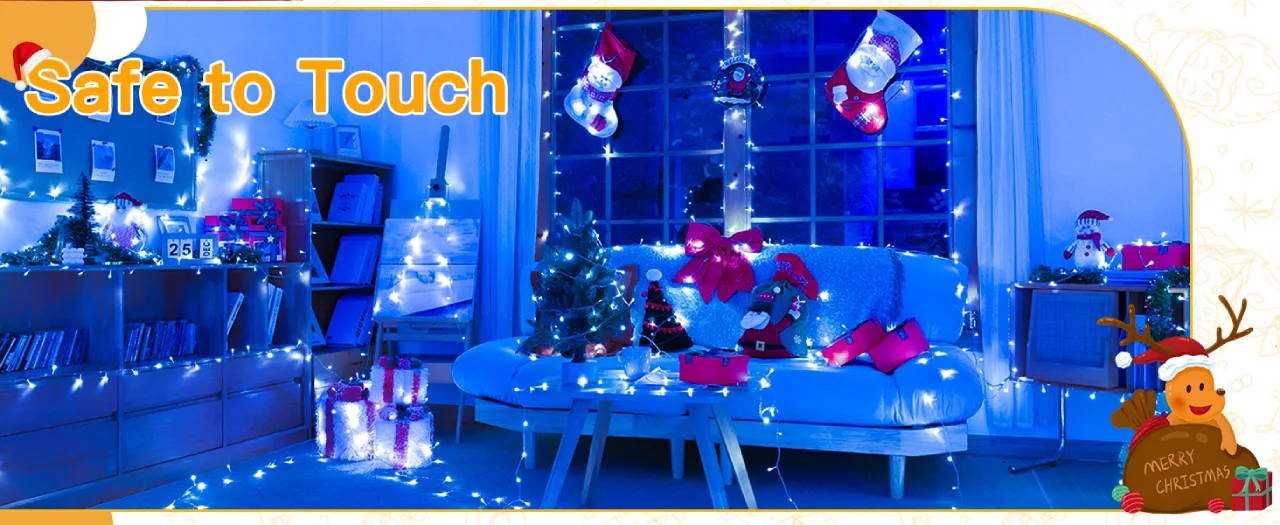 Features of Ollny's 400 leds clear cable multicolor Christmas lights