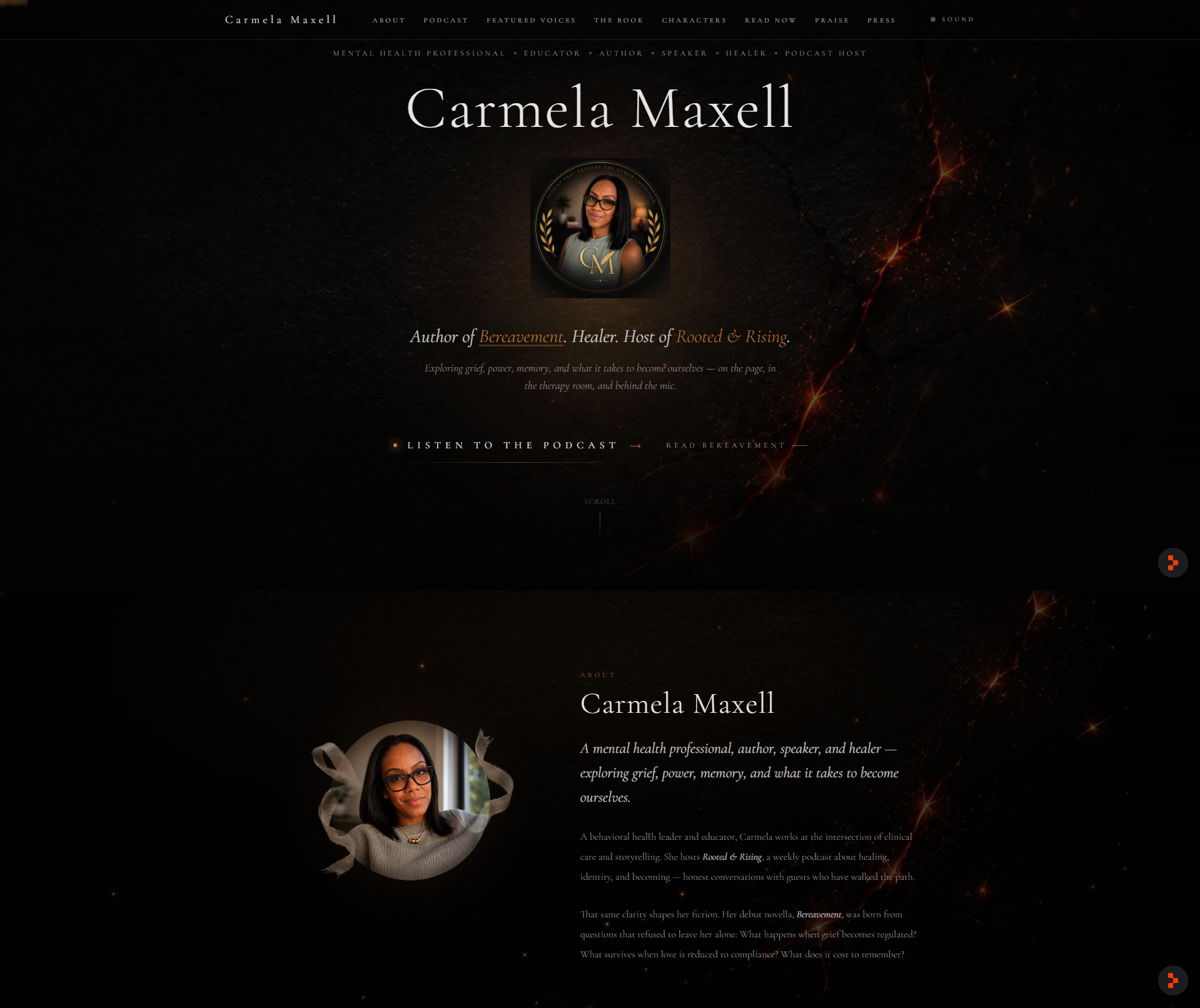 Screenshot of Bereavement , from the replit websites collection.