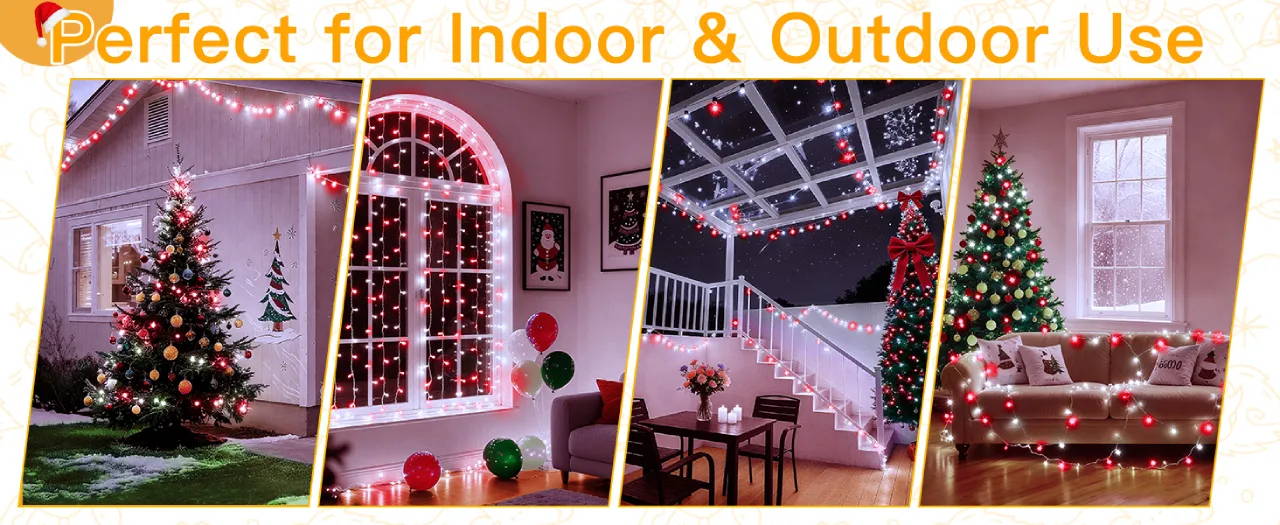 Features of Ollny's 400 leds clear cable multicolor Christmas lights