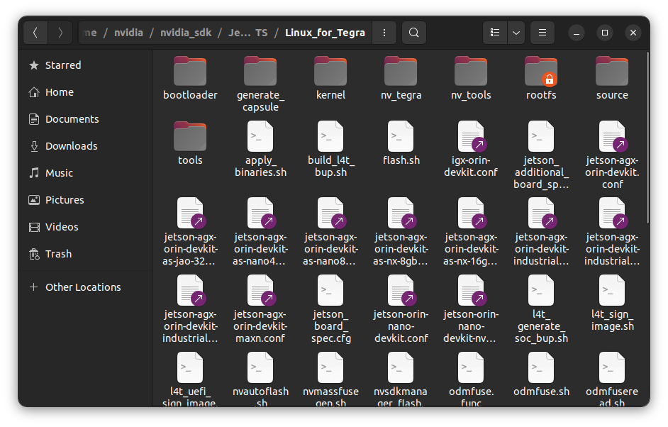 Inside of the Linux_for_Tegra folder