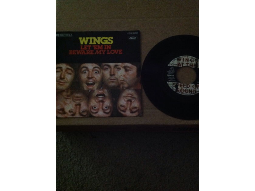 Wings - Let Em' In/Beware My Love EMI Electola Germany 45 Single With Picture  Sleeve Vinyl NM