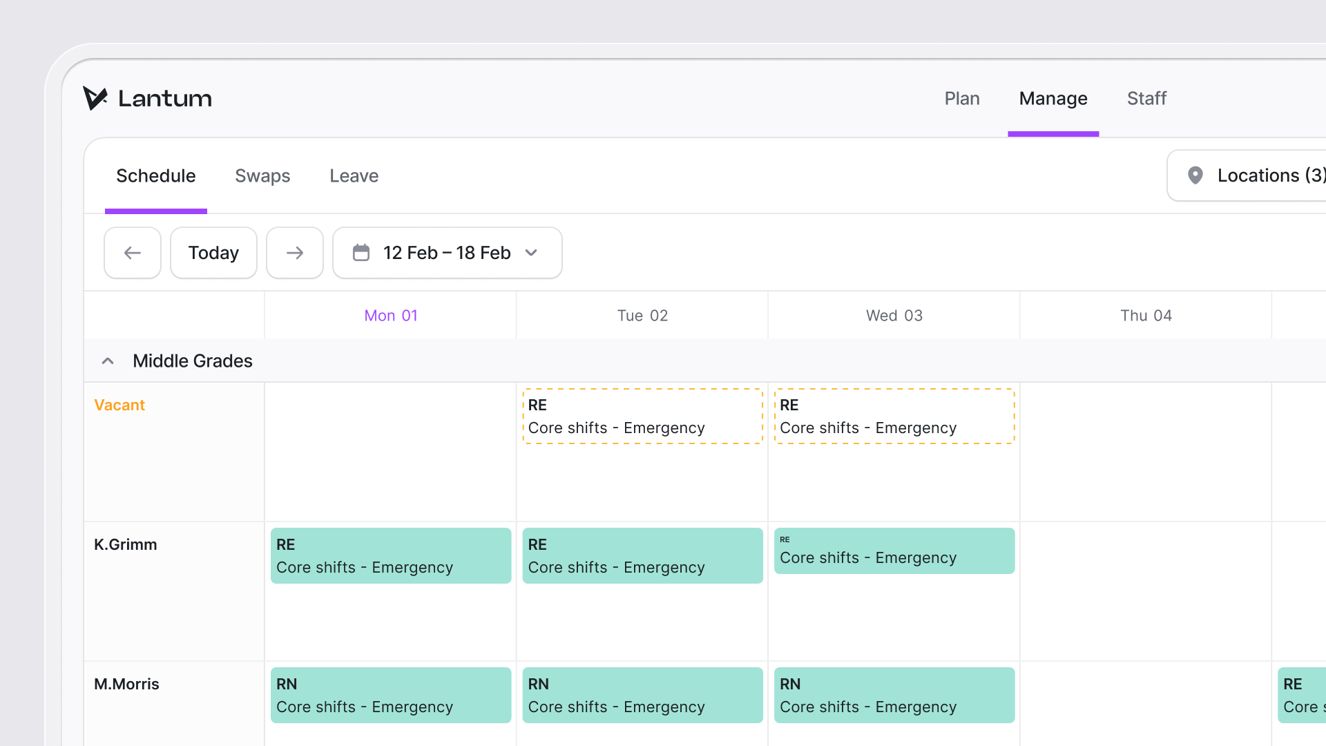 Lantum's Rota UI