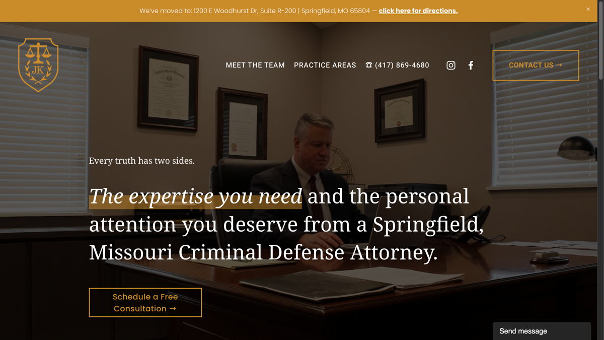 Screenshot of John Kail, from the local business websites collection.