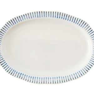 Juliska Sitio Stripe Indigo 17" Serving Platter