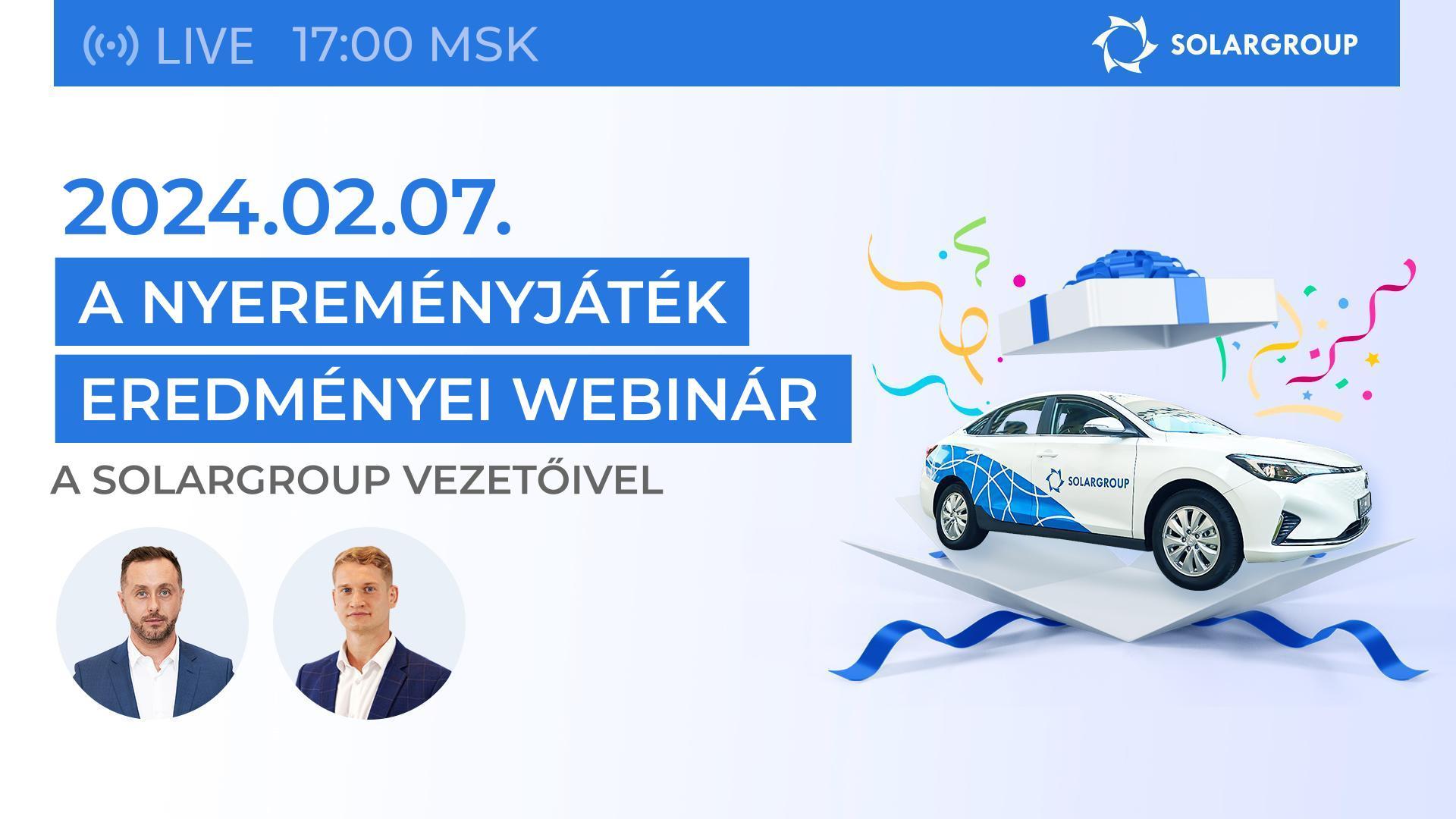 A nyereményjáték eredményei élőben az első személyekkel