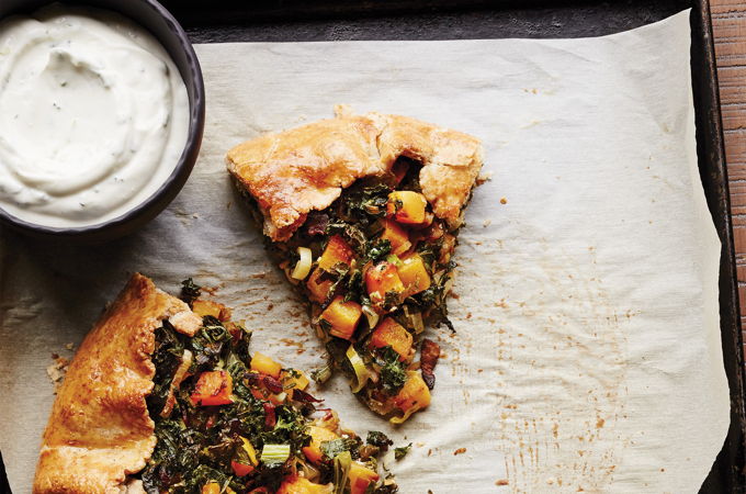 Rustic Kale and Squash Pie