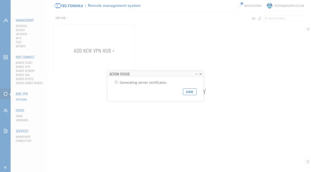 ระบบจะทำการ Generate Server Certificates