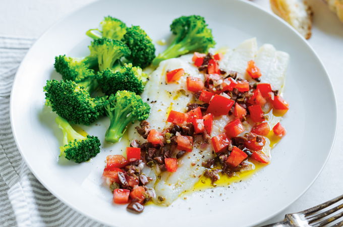 White Fish and Olive Sauce Vierge