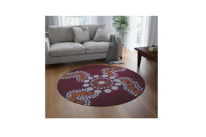 Bohemian Chenille Round Area Rug, 60" Accent Mat