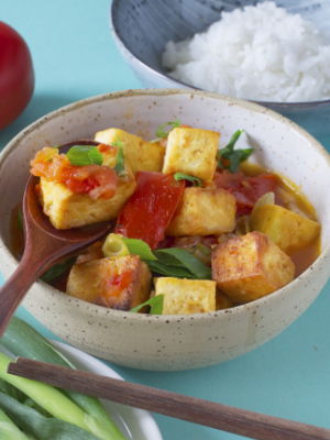 Fried Tofu with Tomatoes Recipe