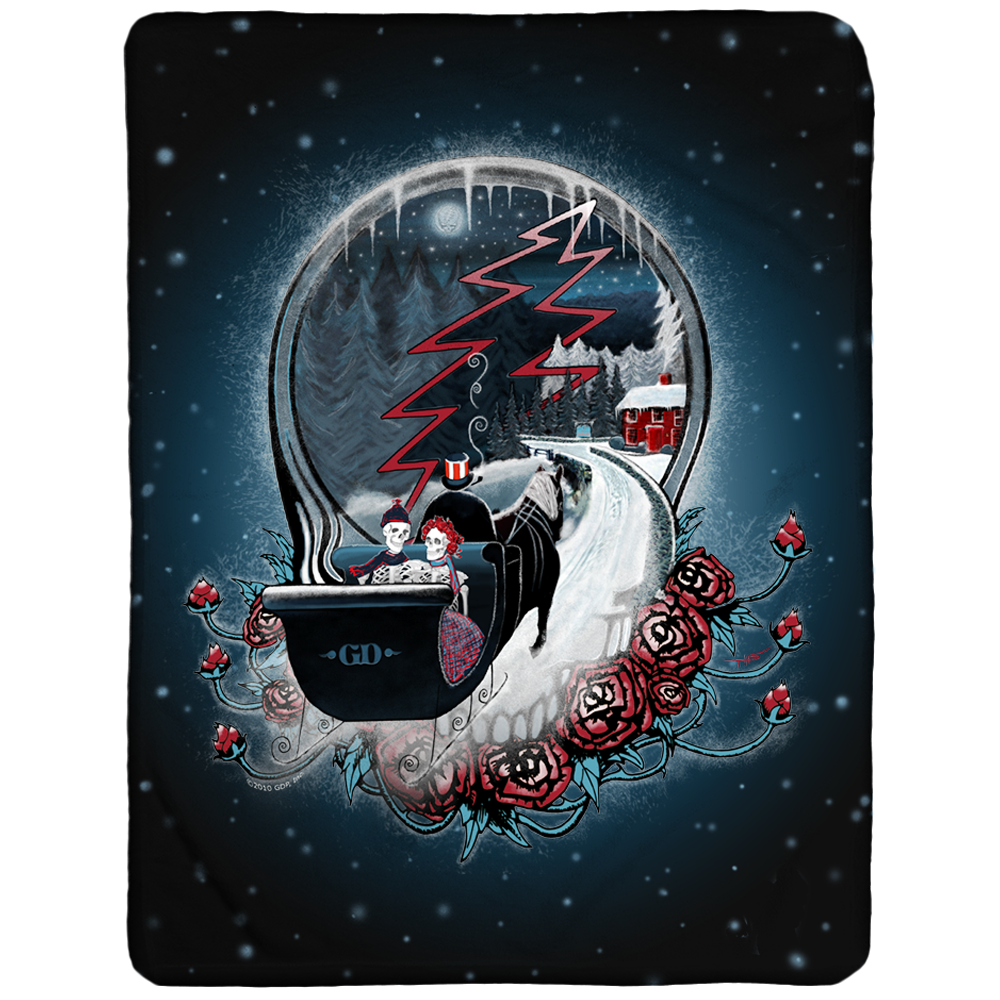 Winter Sleigh Grateful Dead Sherpa Fleece Blanket