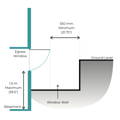 A diagram of egress window well requirements in Ontario