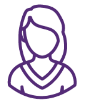 Purple outline of a woman