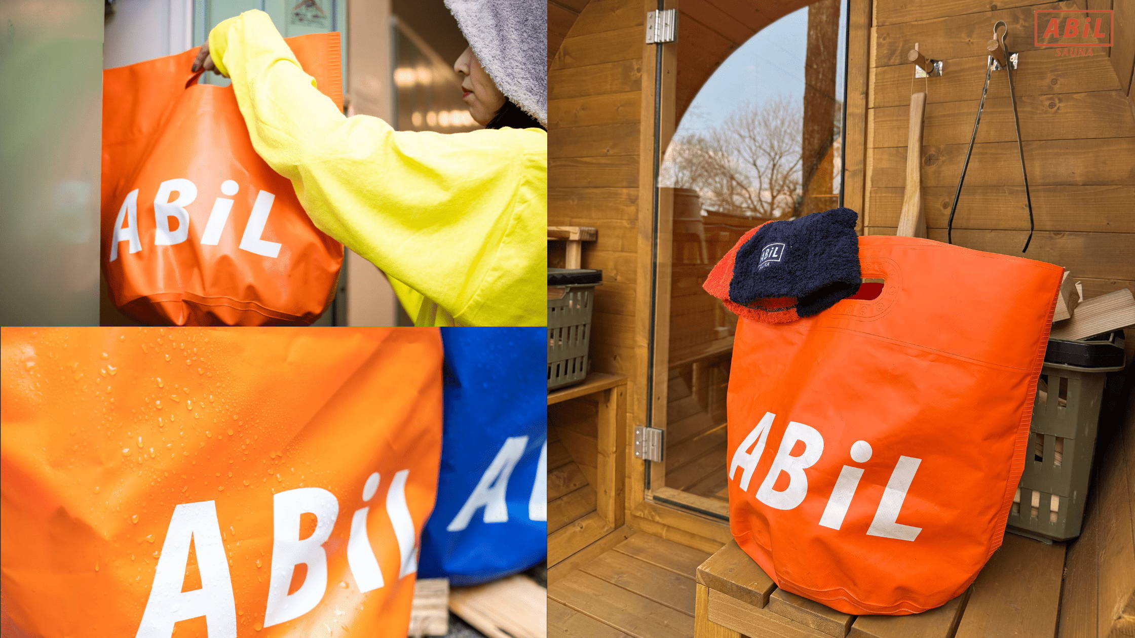 日常やアウトドアなど様々なシーンで活用できるBOUSUI BAGの使用イメージ