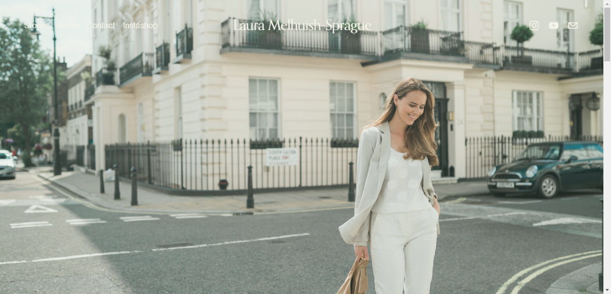 Screenshot of Laura Melhuish-Sprague, from the influencer websites collection.
