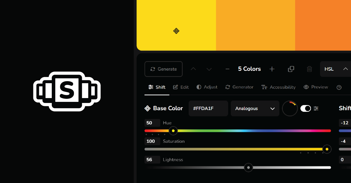 Super Color Palette - Shift hue, saturation, lightness, and more!