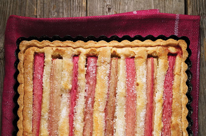 Almond and Rhubarb Tart