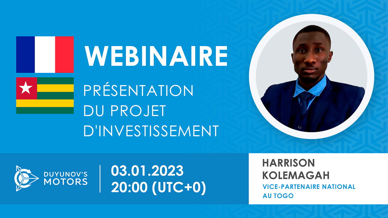 Togo. Présentation du projet d'investissement des "Moteurs Duyunov"