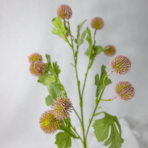 Pink Pom Pom Spray - Realistic Artificial Flowers and Greenery - Image 4
