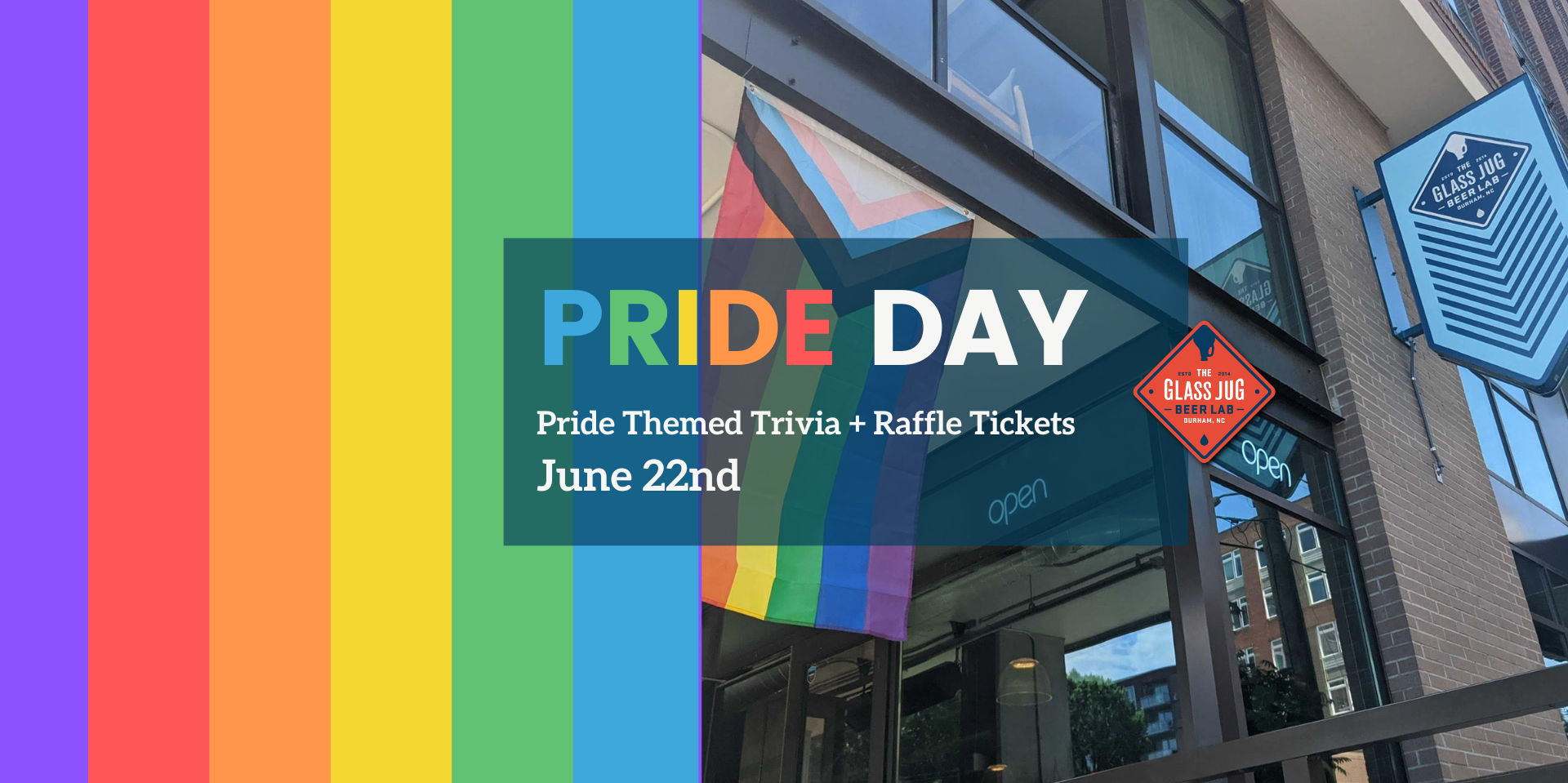 PRIDE DAY + Pride Themed Trivia @ The Glass Jug Downtown promotional image