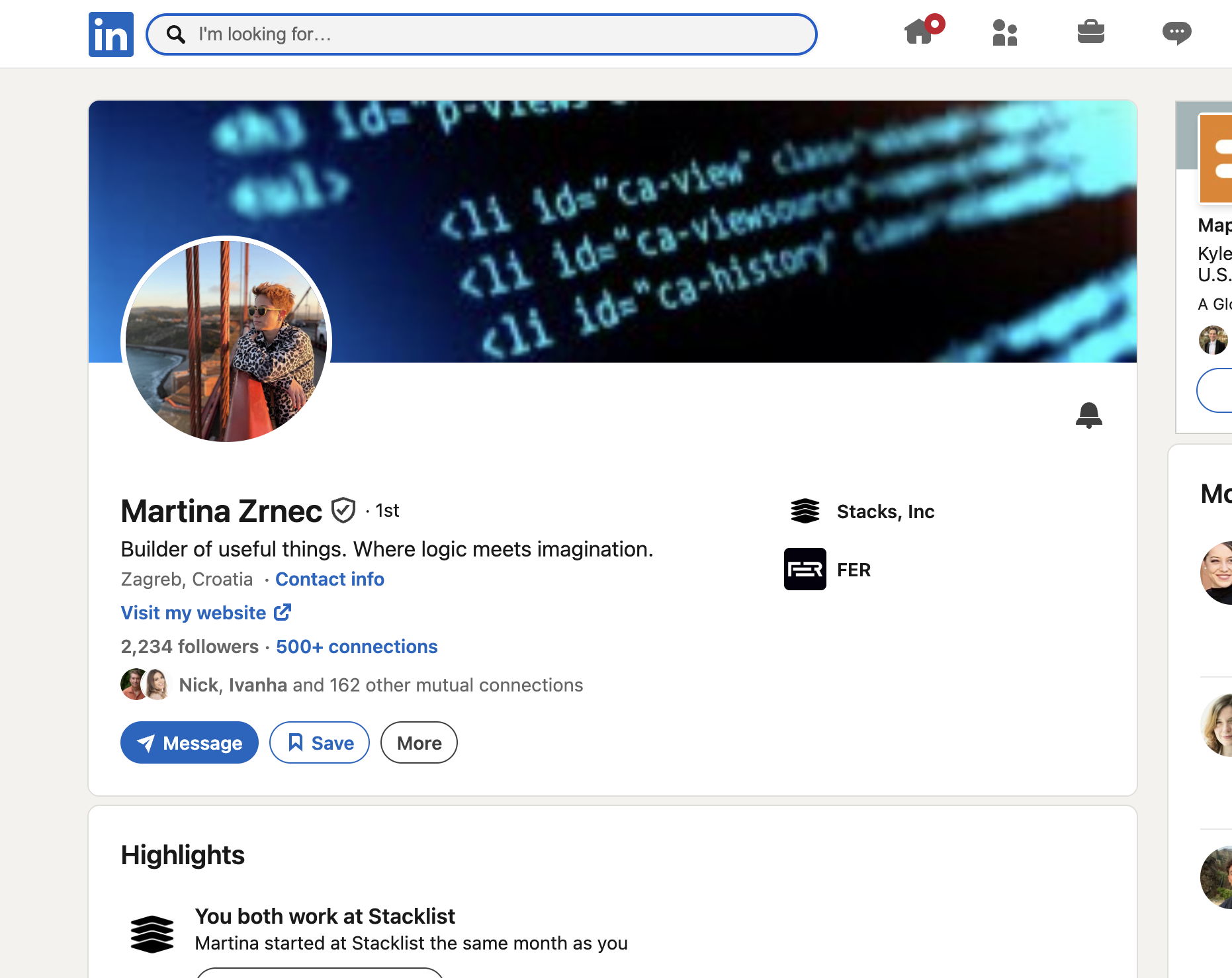 Martina Zrnec's LinkedIn Profile